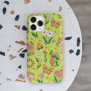 Mushroom Phone Case| Aesthetic Phone Case| Mushroom Iphone Case| Trippy Phone Case| Hippie Phone Case| Boho Phone Case