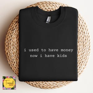 Embroidered Text Crewneck Sweatshirt: Minimalist Mama Gift