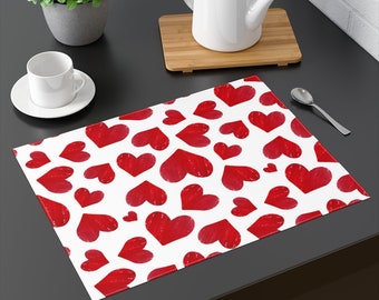 Valentine Placemat| Valentine Day Gift For Her| Teacher Valentine| Valentines Day Gift| Valentines Decor| Heart Placemats