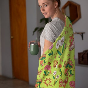 Mushroom Blanket| Cottagecore Blanket| Mushroom Bedding| Fleece Blanket| Mushroom Lovers Gift| Velveteen Blanket, Groovy Blanket