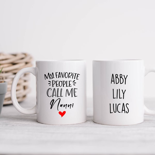 My Favorite People Call Me Nanni Mug, Nanni Coffee Mug, Nanni Gift, Mothers Day Mug, Nanni Coffee Cup, Call Me Nanni Mug, Gift for Grandma