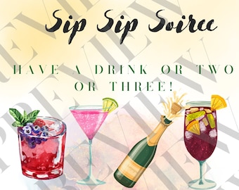 Cocktail or Mocktail Party / HAPPY HOUR Soiree INVITATION