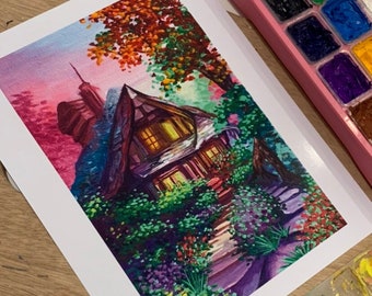 Cottage in the woods PRINT