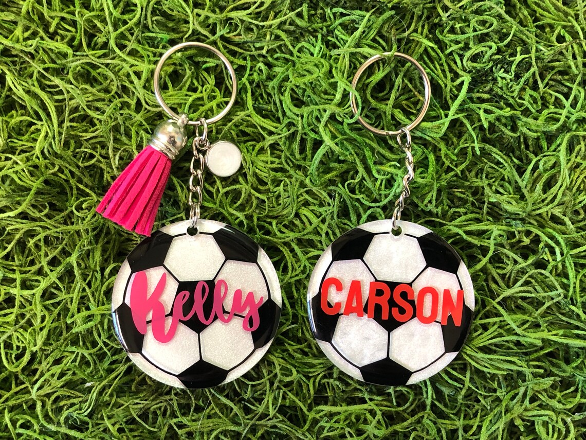 Personalized Soccer Keychain Bag Tag Soccer Team Gift Etsy