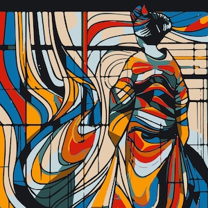 Ligne ondulée dos de geisha art mural multicouche coupe fichier vectoriel svg pour cricut et autres machines, bricolage pour artisans et CNC