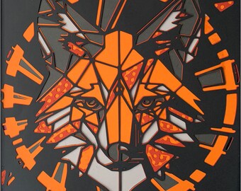 Stained Glass Fox Portrait SVG, Multi Layer Cut File (Digital Download)