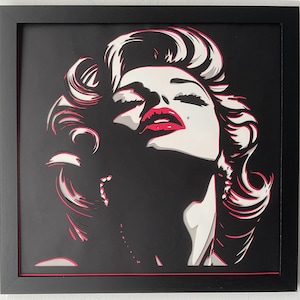 Marilyn Monroe 3 kolory witrażu svg warstwowy plik cięcia do sztuki ściennej, 4 warstwy dla rzemieślników Cricut, cięcie laserowe, grawerowanie CNC i inne urządzenia tnące