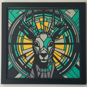 Wendigo glas-in-lood SVG, meerlaags gesneden bestand (digitale download)