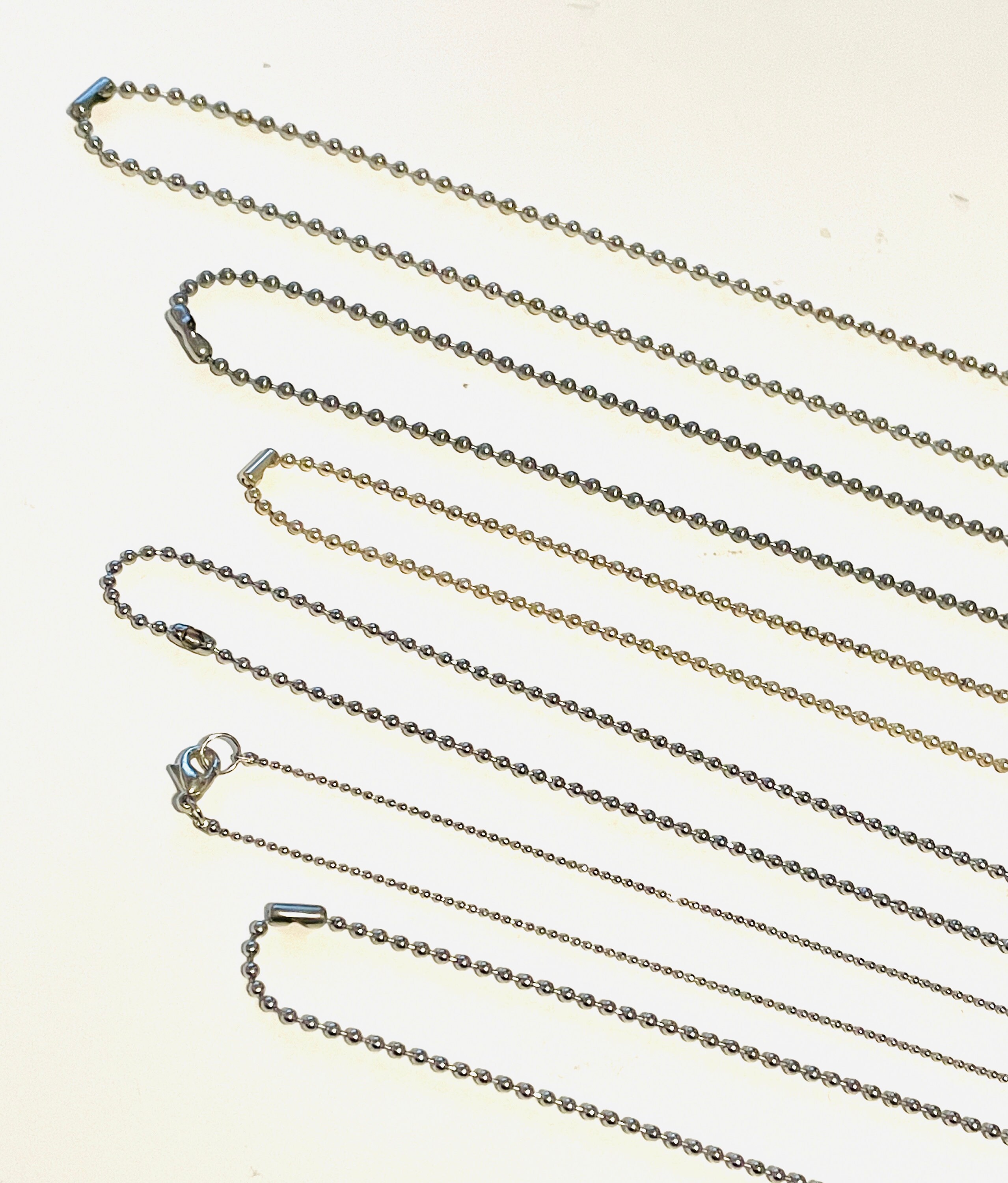Silver Finished Ball Chain with Clasp Assorted Pack of 6 Dog Etsy