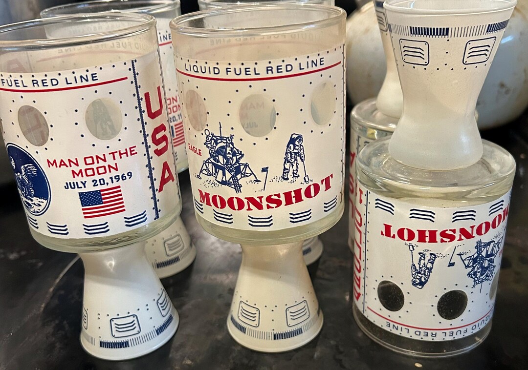 Vintage 1969 Apollo 11 Glassware - Etsy