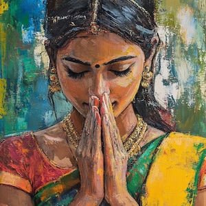 Indian wall art Indian woman wall art print classical Indian woman wall decor Indian wall decor ancient welcoming painting