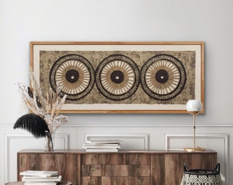 Quadro decorativo em papel amate mexicano: Elegância artesanal tecida na terra (52x22 polegadas)
