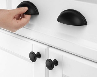 10 Piece - Smooth Matte Black Drawer Handle Pull - Perfect for Any Cabinet - Designed n Tested In America - 3" (76mm) Hole Centers