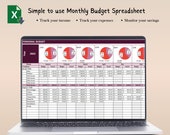 Annual Budget Excel Spreadsheet, Simple Monthly Budget Spreadsheet, Budget Planner Excel, Budget Tracker