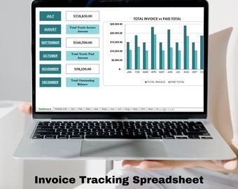 Invoice Tracking Spreadsheet, Invoice Management System, Small Business Bookkeeping Spreadsheet, Automated Invoice Payment Tracker Excel