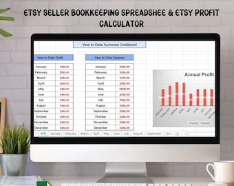 Etsy Bookkeeping Spreadsheet & Etsy Profit Calculator, Pricing Spreadsheet Etsy Sellers, Etsy Fee and Profit Calculator, Etsy Spreadsheet