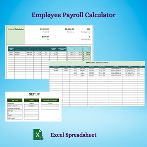 Automated Payroll Calculator Excel, Employee Payroll Template, Payroll Tracker, Employee Payroll Records