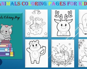 Download Animal Coloring Pdf Etsy