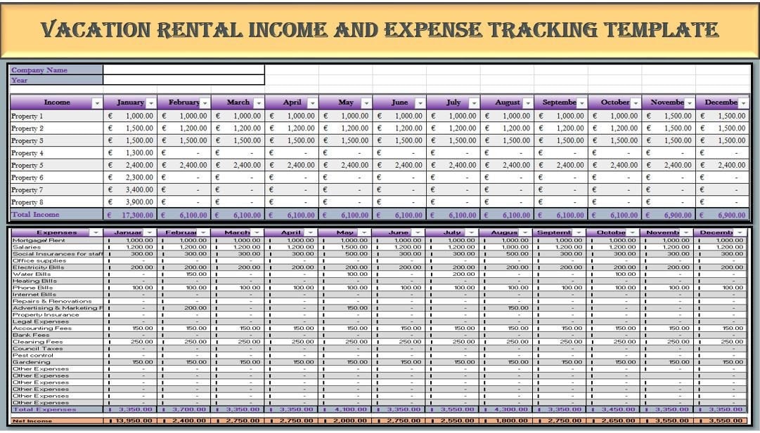 free landlord rental income and expense tracking excel template free landlord rental income and expense tracking excel template