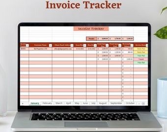 Factuurtracker-spreadsheet, betalingstracker in Excel, betalingslogboeksjabloon, ordertracker