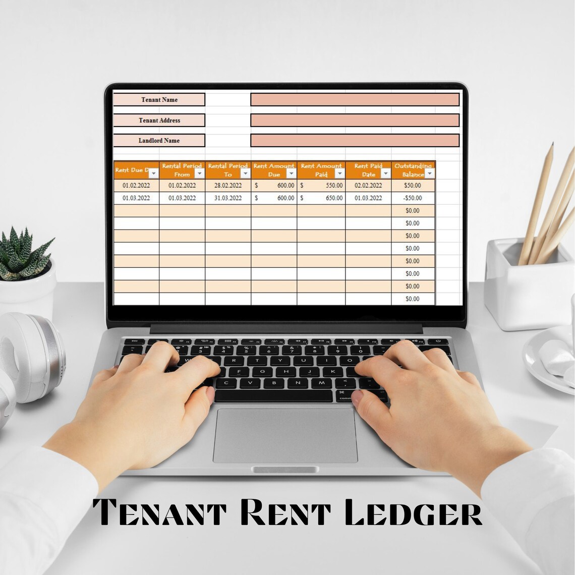 Rental Payment Ledger Excel Rental Payment Tracker Landlord Etsy UK