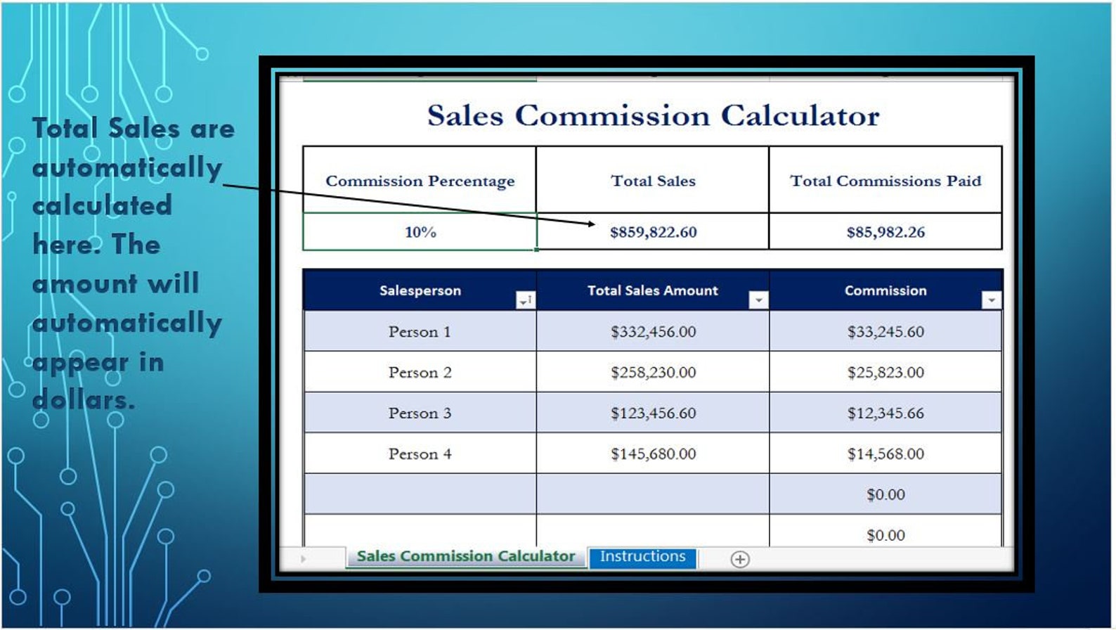 Real Estate Sales Calculator/ Excel Sales Commission Etsy