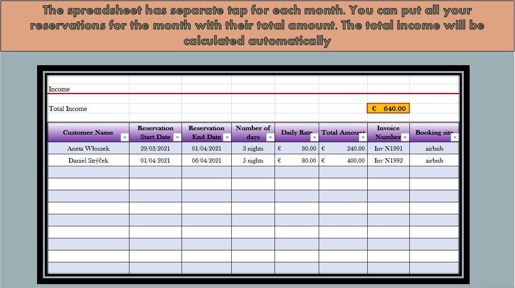 Rental and Expense Tracking Template EUR, Business Spreadsheet
