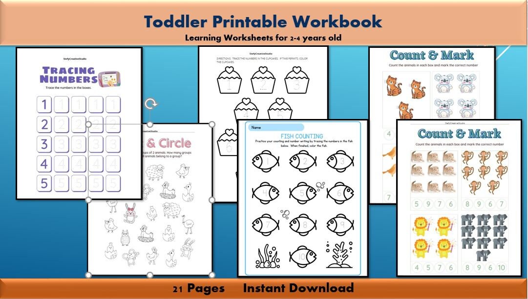 Toddler Workbook Printable/ Preschool Learning/ Number | Etsy