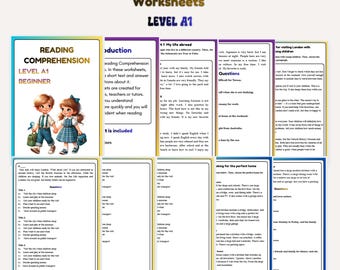 Fichas de comprensión lectora Nivel A1, Fichas de lectura para 5º y 6º grado, Fichas de lectura en inglés para estudiantes de inglés como segunda lengua (ESL)