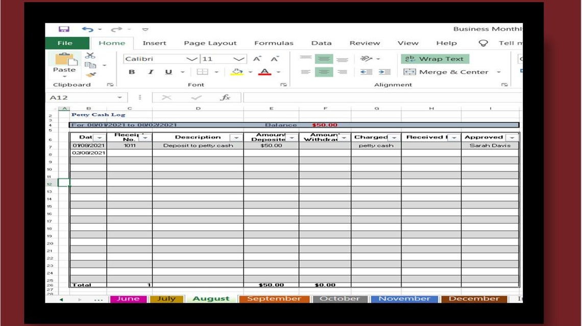 Feuille de calcul de comptabilité de petite caisse pour | Etsy