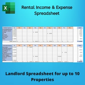 rental property spreadsheet, rental property management, Rental Income and Expense Spreadsheet, Rental Payment Ledger
