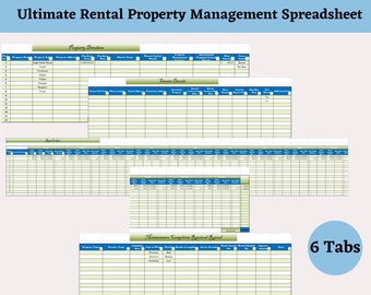 Ultimate Rental Property Management Bundle für bis zu 15 Immobilien, Property Management Tool, Vermieter Excel Tabellenkalkulation, Mieten Ledger