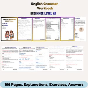 English Grammar Explained Level A1, English Grammar Worksheets for Beginners, English Grammar Worksheets Level A1
