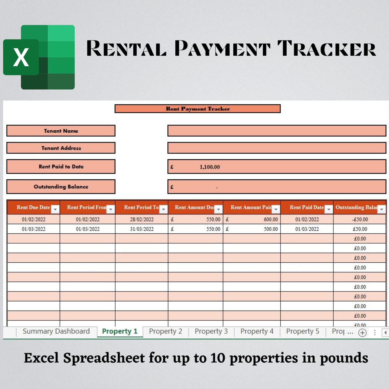 Rental Ledger Template Excel Free