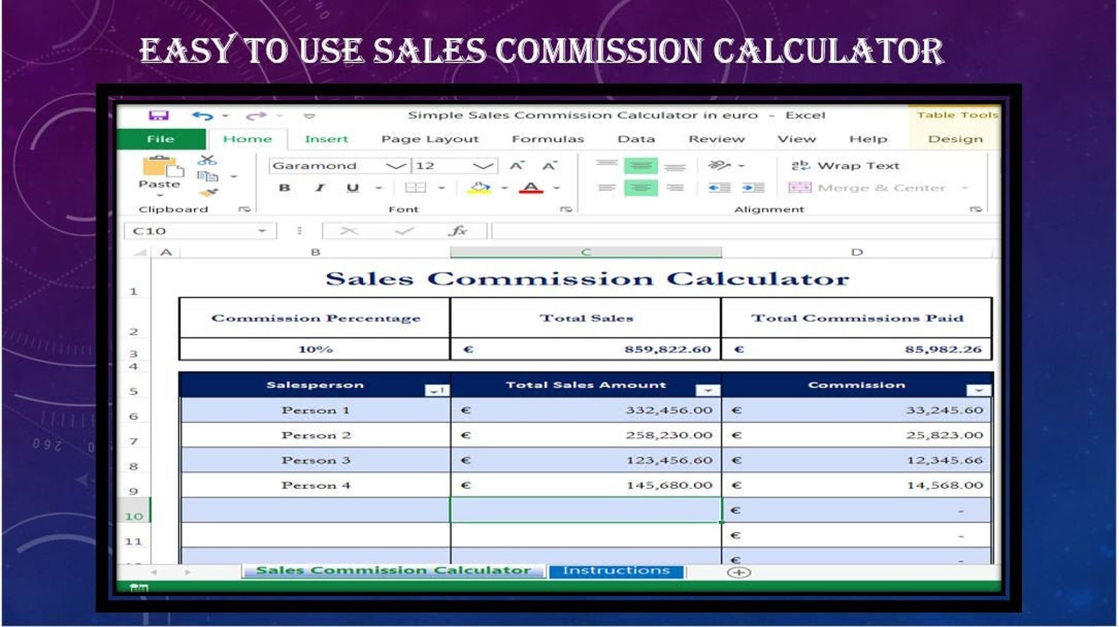 Excel Spreadsheet for Real Estate Companies Sales Calculator Etsy