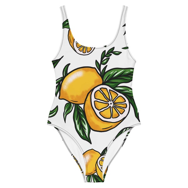 Lemon Swimsuit One Piece Etsy