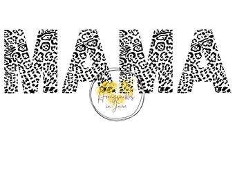 Mama leopard print png file, digital download with two files.