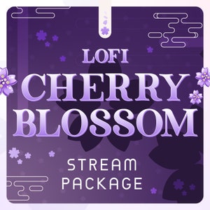 Purple Lofi Cherry Blossom Animated Stream Package