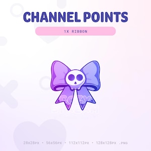 Twitch Coquette Goth Skull Ribbon Channel Points Icon | Twitch Emotes | Stream Emotes | Channel Point Redeem | Discord Emote | Cozy Gamer