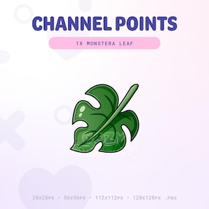 Green Monstera Leaf Twitch Channel Points Icon (Digital Download)