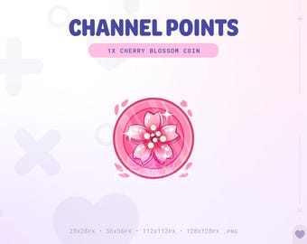 Moneda de puntos para el canal de transmisión de cerezos en flor de lofi rosa