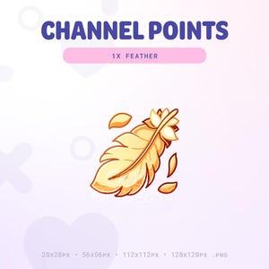 Gold Feather Twitch Channel Points Icon (Digital Download)