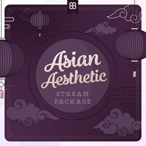 Dark Purple Asian Lantern Animated Stream Package