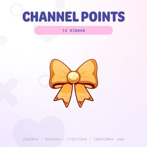 Gold Twitch Coquette Ribbon Channel Points Icon | Twitch Bow Emotes | Stream Emotes | Channel Point Redeem | Discord Emote | Cozy Gamer