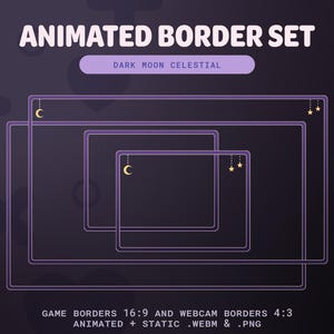 Animated Dark Moon Celestial Twitch Border Set for Streaming