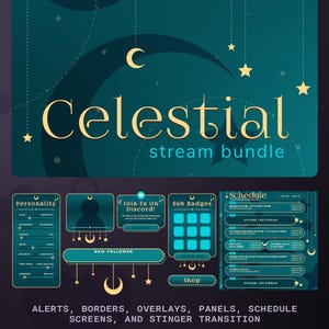 Paquete de superposición animada celestial de luna mística / Tema de luna y estrellas