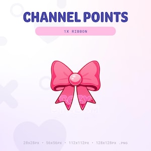 Pink Twitch Coquette Ribbon Channel Points Icon | Twitch Bow Emotes | Stream Emotes | Channel Point Redeem | Discord Emote | Cozy Gamer