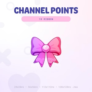 Purple and Pink Twitch Coquette Ribbon Channel Points Icon | Twitch Bow Emotes | Stream Emotes | Channel Point Redeem | Discord Emote
