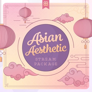 Pink & Purple Asian Lantern Stream Package | Animated Twitch Overlays