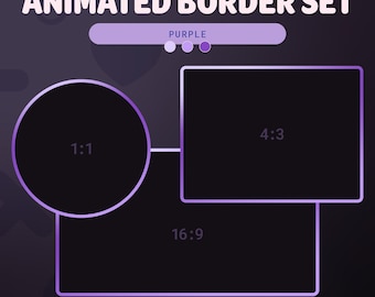 Ensemble animé minimaliste de bordures Twitch dégradées violettes pour le streaming